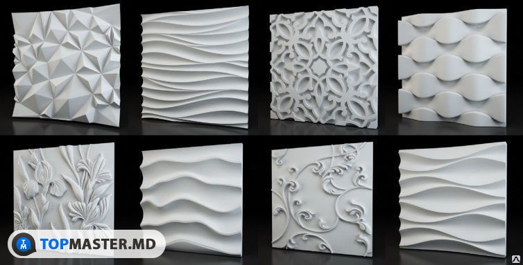 Отделка стен , гипсовый камень , гипсовые 3D панели, гипсовые 3d перестенки изображение 2